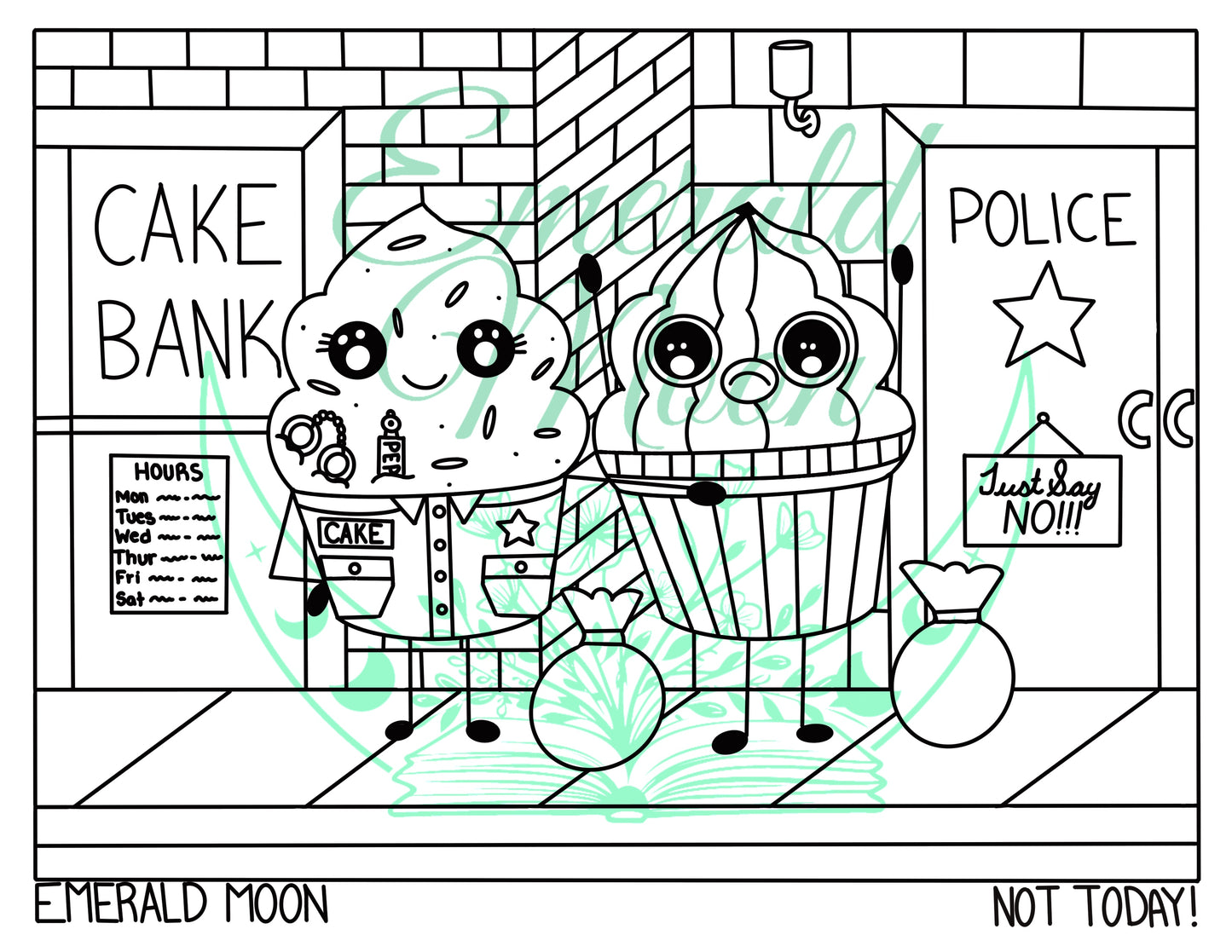 Officer Cake Coloring Page