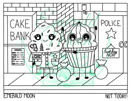 Officer Cake Coloring Page