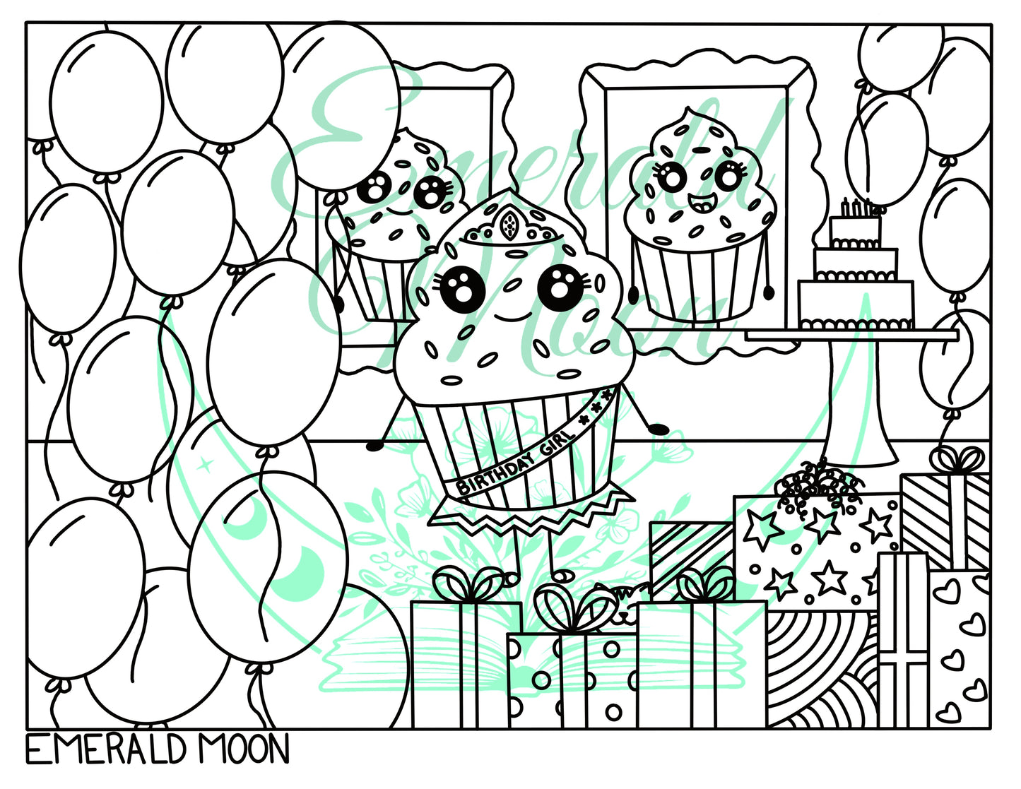 Birthday Girl Coloring Page