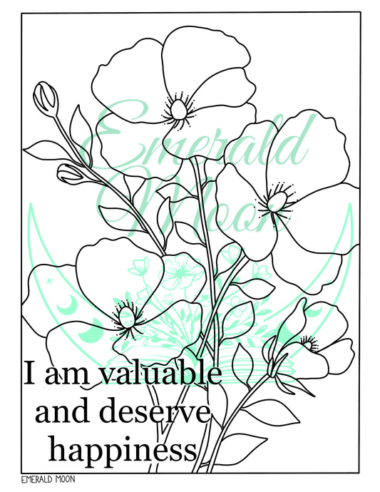 I Am Valuable Coloring Page
