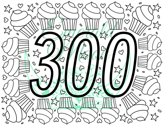 300 Celebration Coloring Page- Free Digital Download